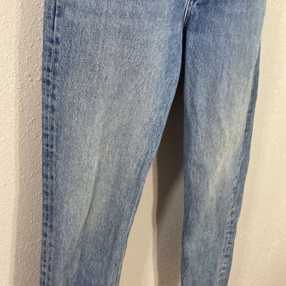 Agolde Riley Long High Rise Button Fly Distressed Hem Straight Leg Jeans 24 - Picture 4 of 16